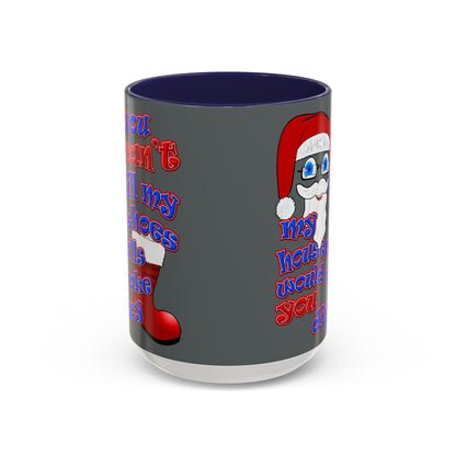 santa's shoes - Accent Mug (dark grey)