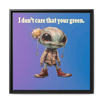 I don't care that your green - framed canvas art (light blue-purple wave)
