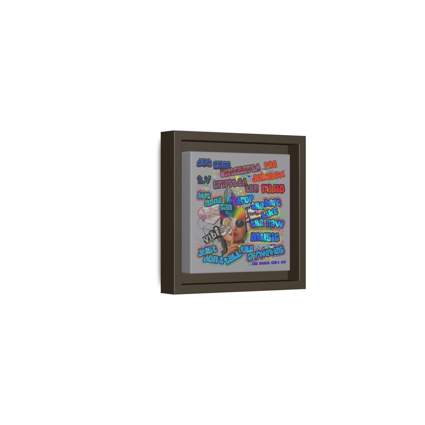 drop the beat - framed canvas art (grey)