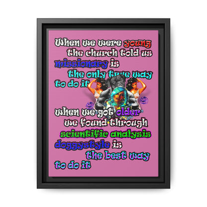 doggystyle - framed canvas art (light pink)