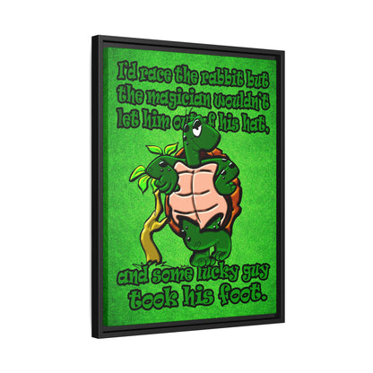 turtle race - framed canvas art (green turf)