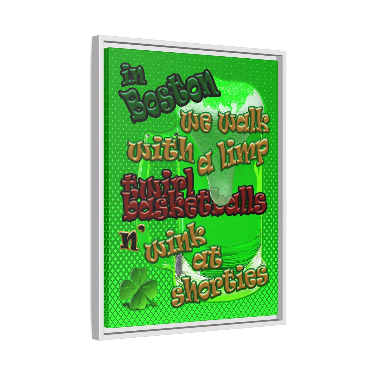 celtics logo - framed canvas art (logo green)