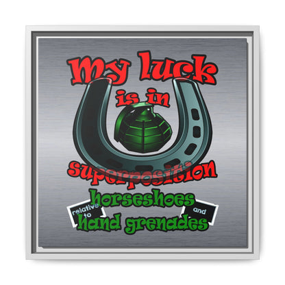 my luck - framed canvas art (brushed nickel)