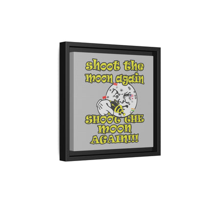 shoot the moon again - framed canvas art (light grey)