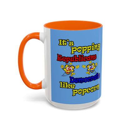 popping like popcorn - Accent Mug (light blue)
