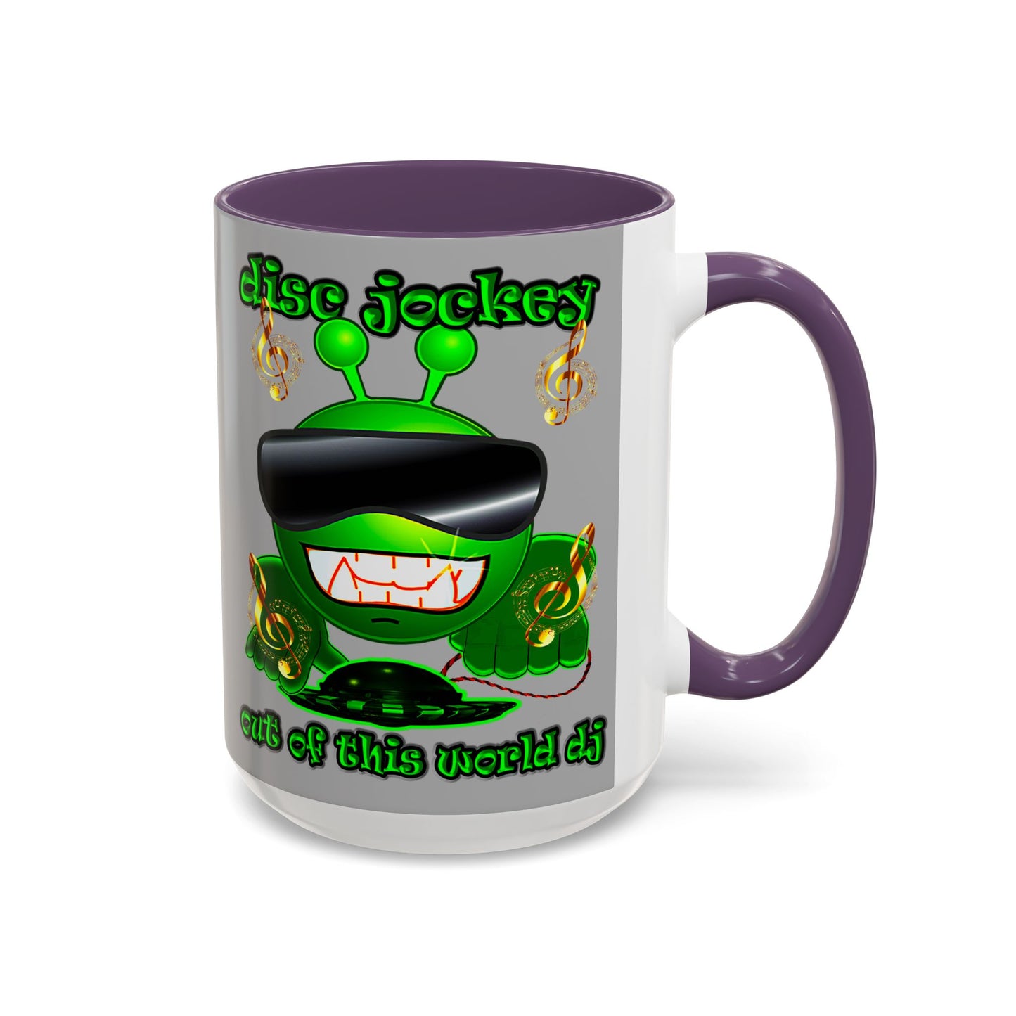 disc jockey - Accent Mug (light grey)