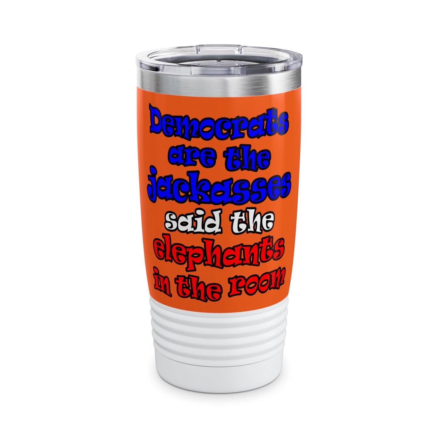 donkeys and elephants - Ringneck Tumbler, 20oz (orange)