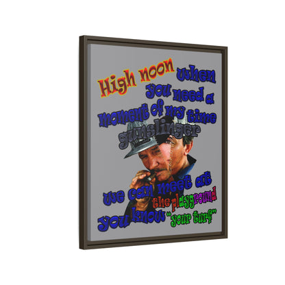 high noon - framed canvas art (grey)