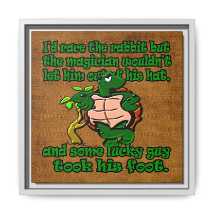 turtle race - framed canvas art (brown papyrus)