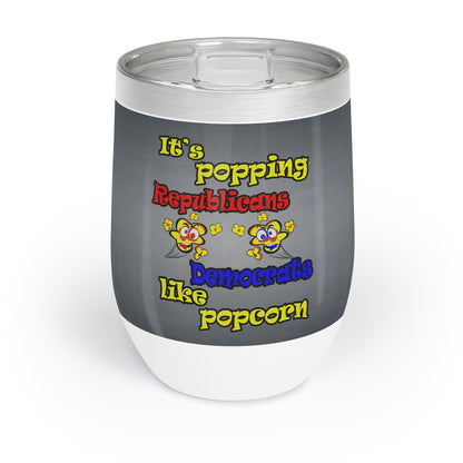 popping like popcorn - Chill Wine Tumbler (grey-light grey)