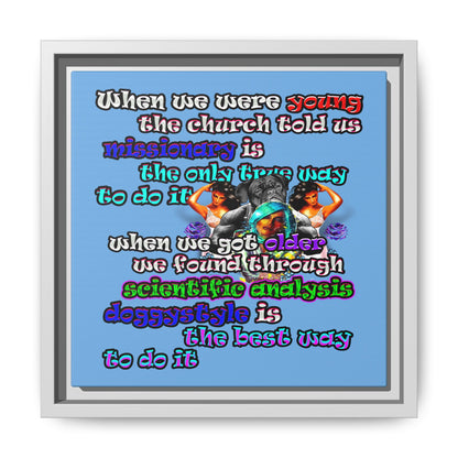 doggystyle - framed canvas art (light blue)