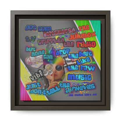 drop the beat - framed canvas art (rainbow split)