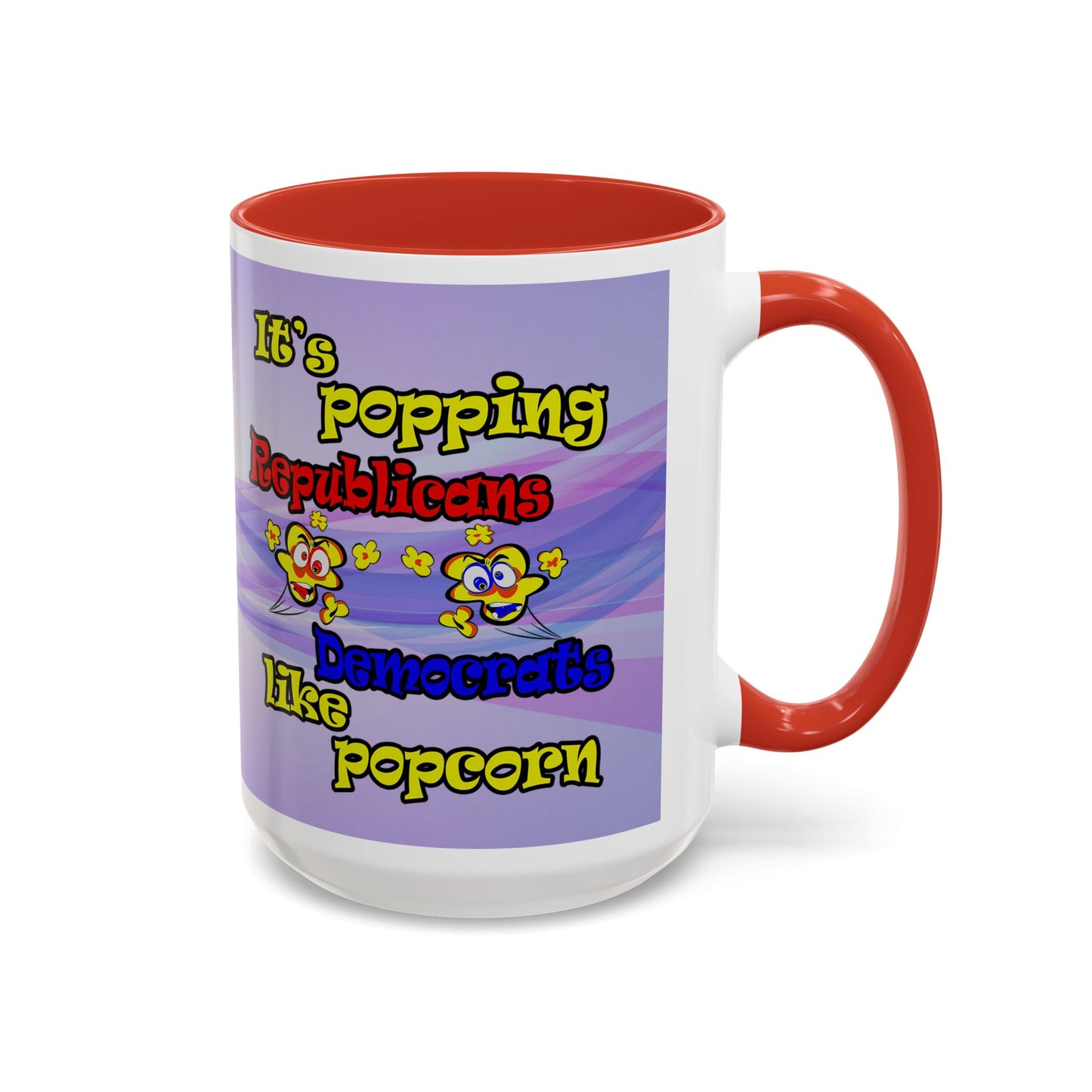 popping like popcorn - Accent Mug (light blue-pink wave)