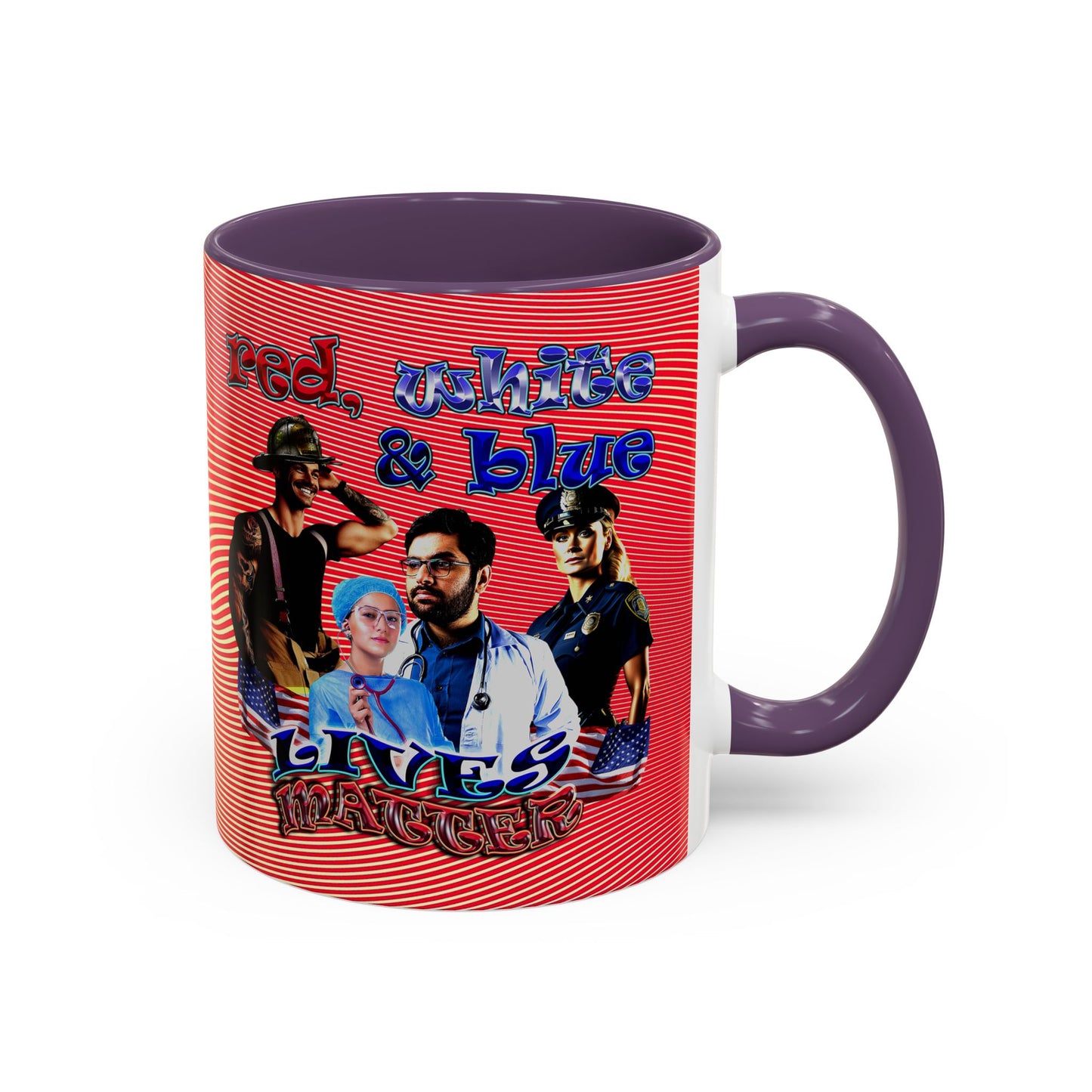 rw&b lives matter - Accent Mug (yellow-orange wave)