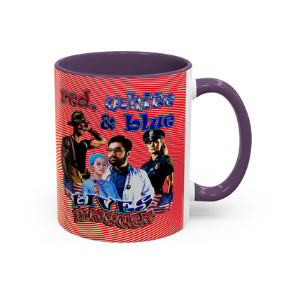 rw&b lives matter - Accent Mug (yellow-orange wave)