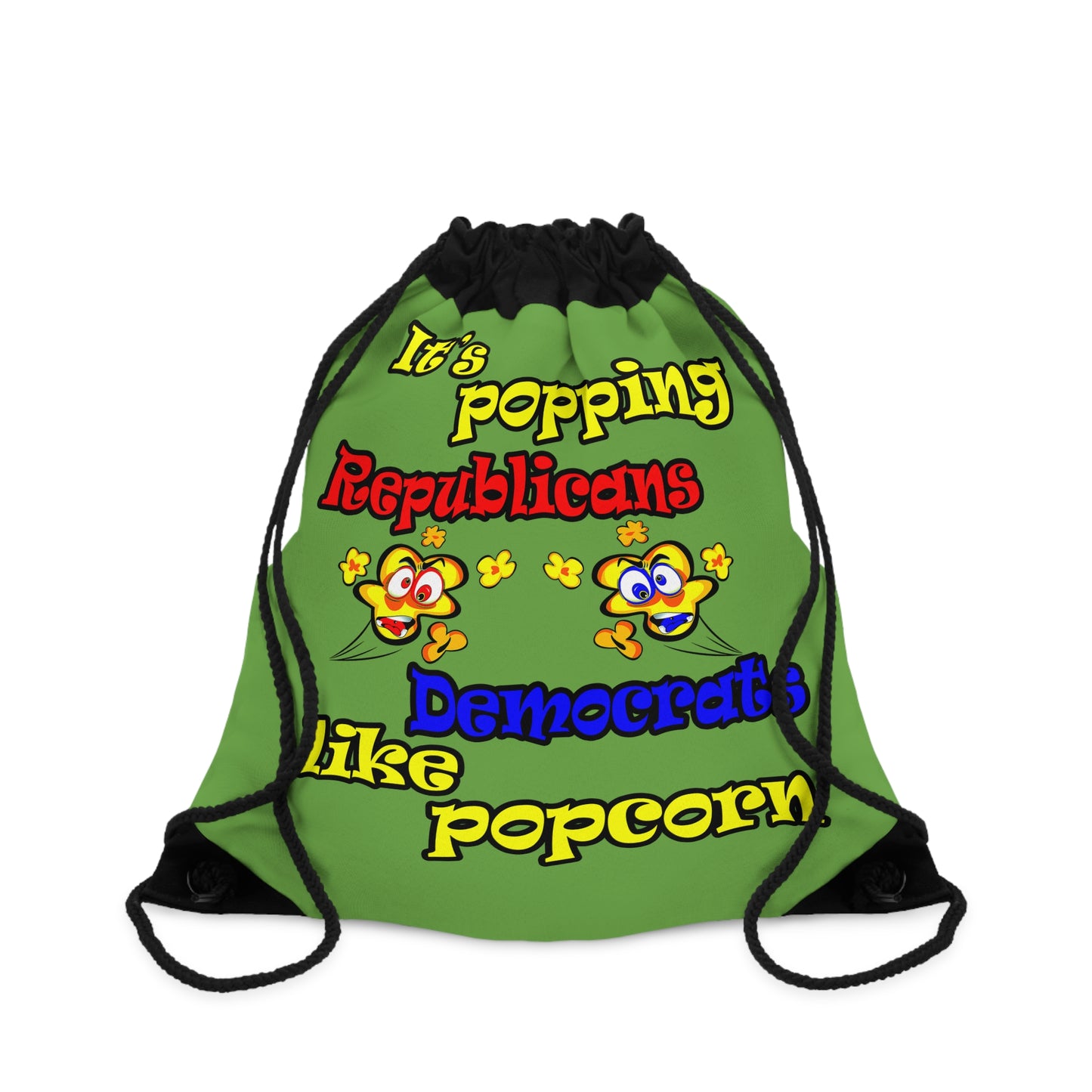 popping like popcorn - Drawstring Bag (green)