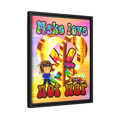 love peace - framed canvas art (color blur)