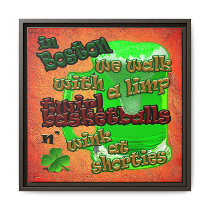 celtics logo - framed canvas art (burnt orange)