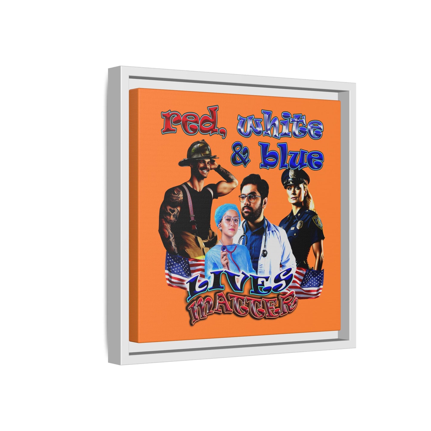 rw&b lives matter - framed canvas art (crusta)