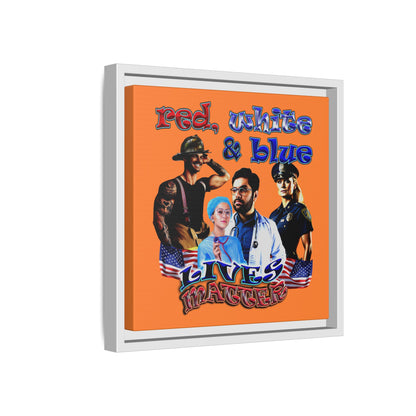 rw&b lives matter - framed canvas art (crusta)