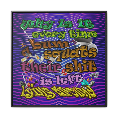 the bum's shit - framed canvas art (purple wave)