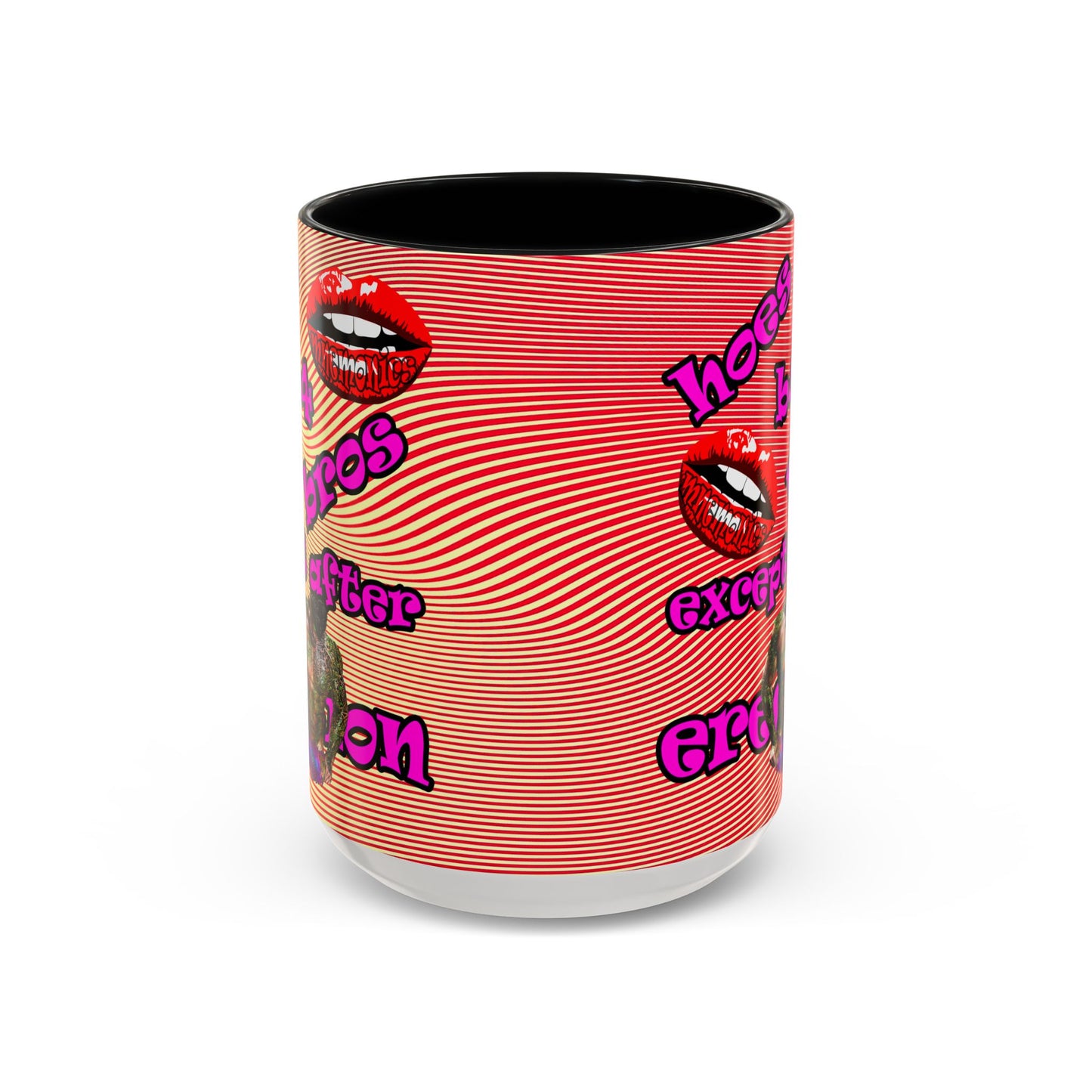 hoes b4 bros - Accent Mug (yellow-orange wave)