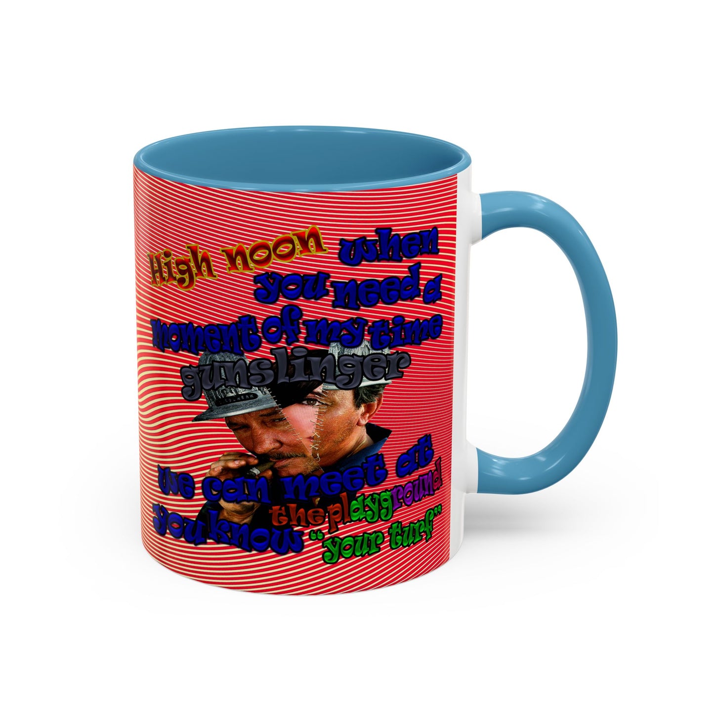 high noon - Accent Mug (yellow-orange wave)