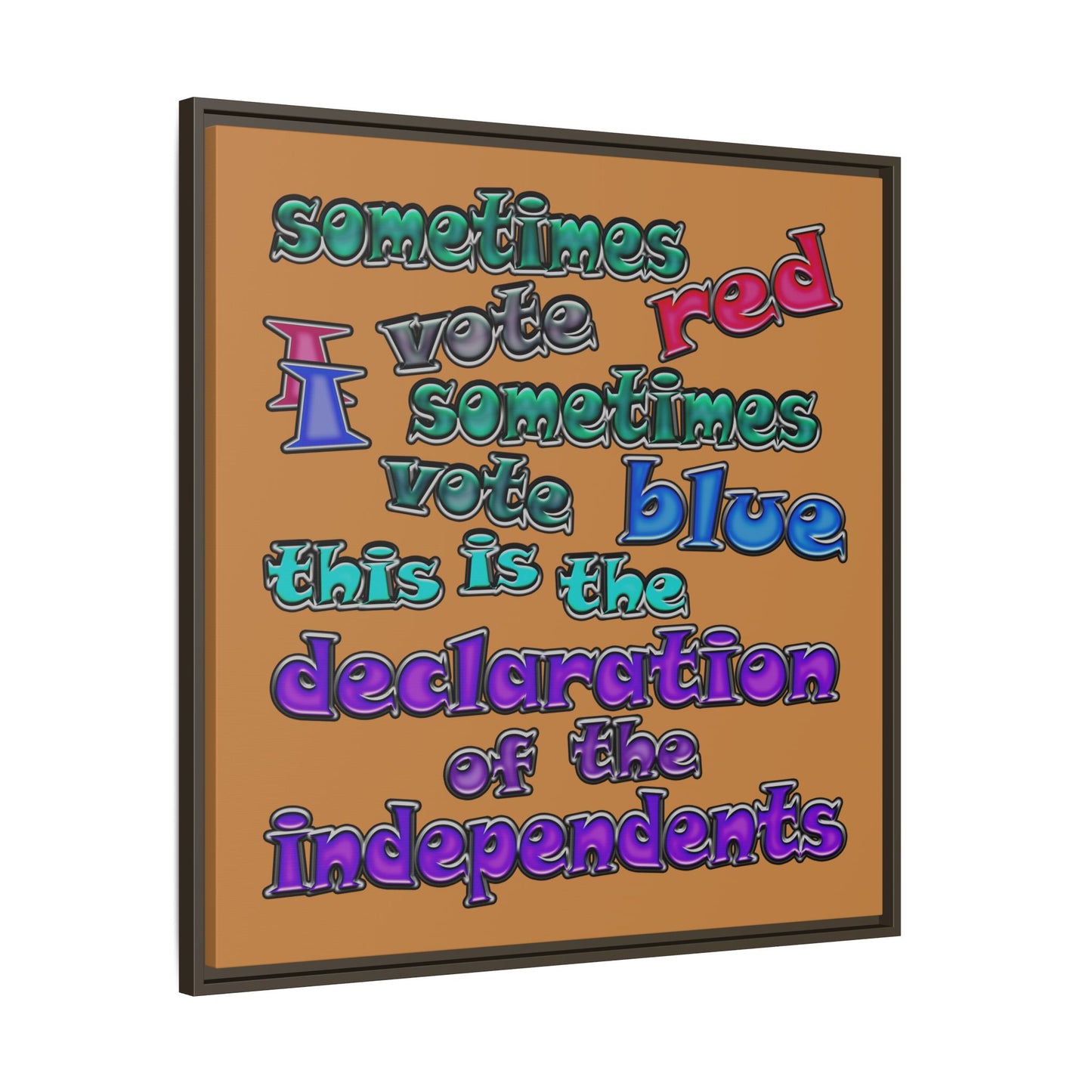 declaration of the independents - framed canvas art (light brown)