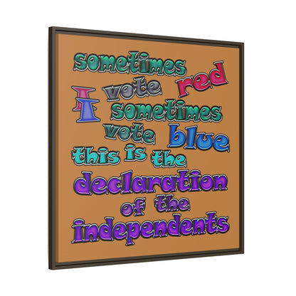 declaration of the independents - framed canvas art (light brown)