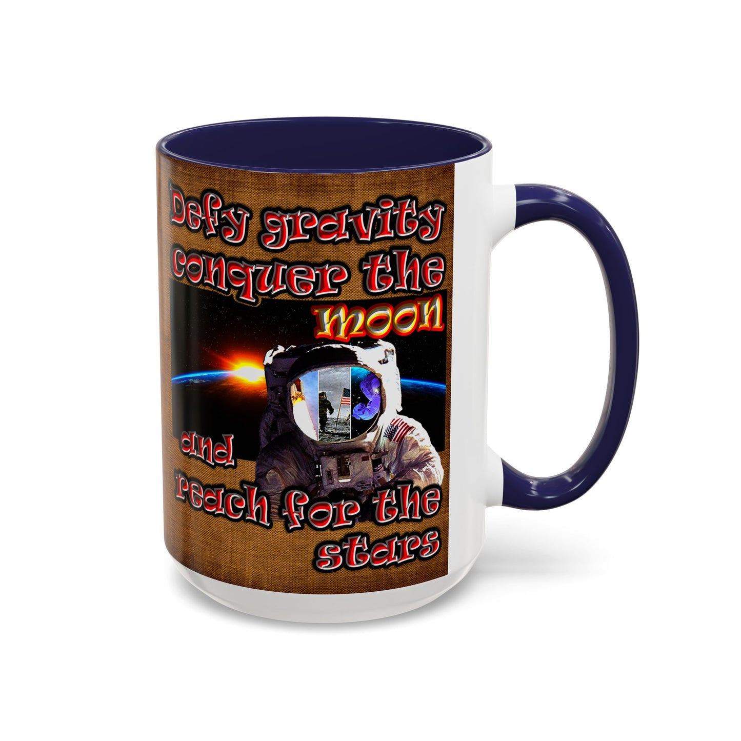 defy conquer reach - Accent Mug (brown papyrus)