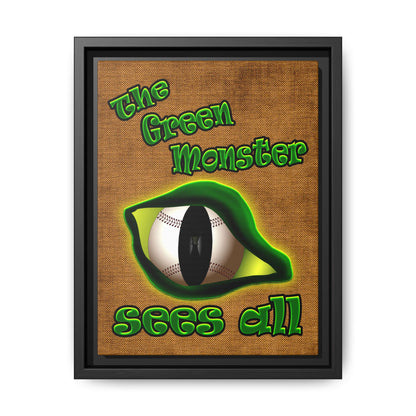 green monster - framed canvas art (brown papyrus)