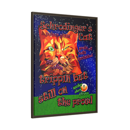 schrodinger's cat - framed canvas art ('snoops' background)
