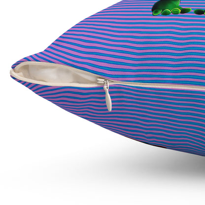 I don't care that your grey - Spun Polyester Square Pillow - (light blue-purple wave)