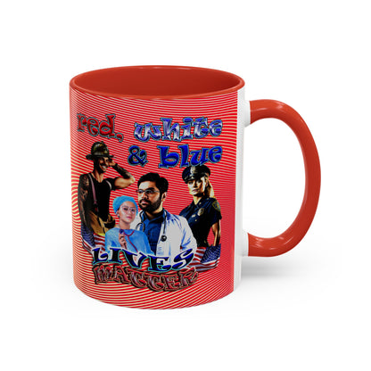 rw&b lives matter - Accent Mug (yellow-orange wave)