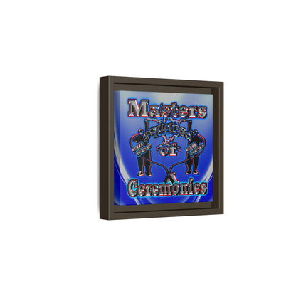 em cee squared - framed canvas art (blue-white wave)