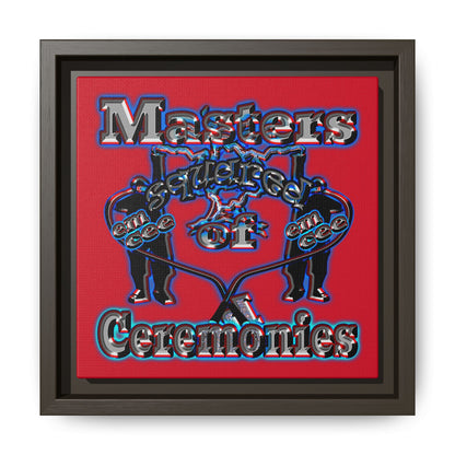 em cee squared - framed canvas art (dark red)