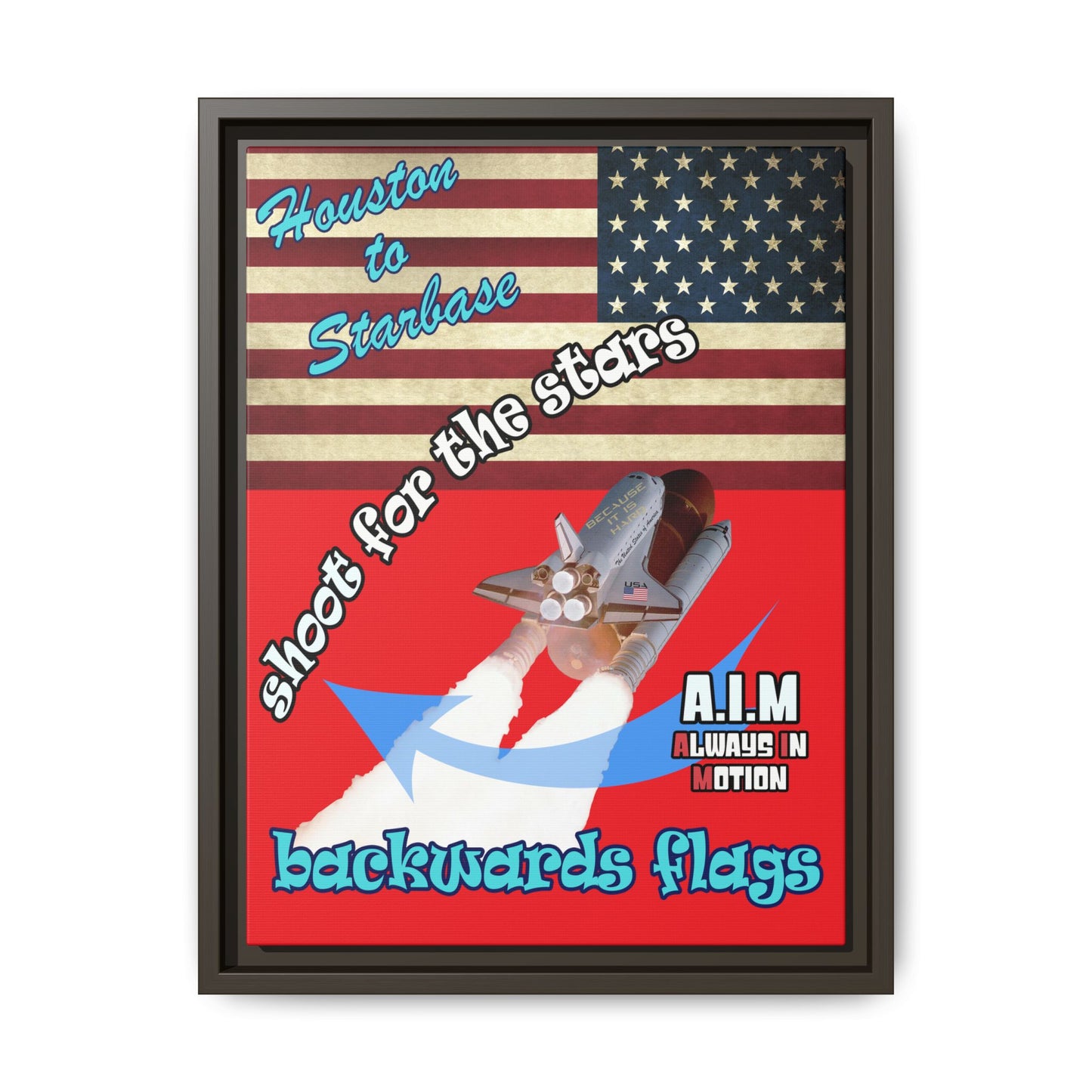 shoot for the stars - framed canvas art (red)