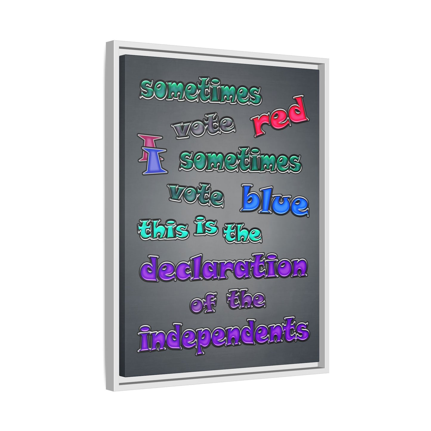 declaration of the independents - framed canvas art (grey-light grey)