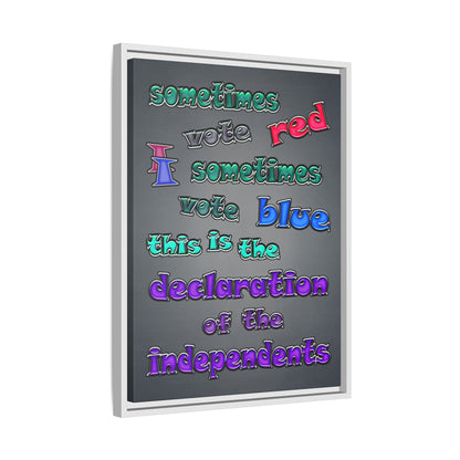 declaration of the independents - framed canvas art (grey-light grey)