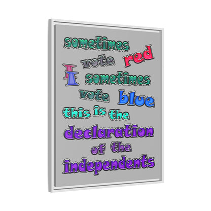 declaration of the independents - framed canvas art (light grey)