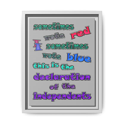 declaration of the independents - framed canvas art (light grey)