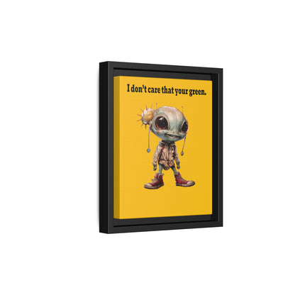 I don't care that your green - framed canvas art (yellow)
