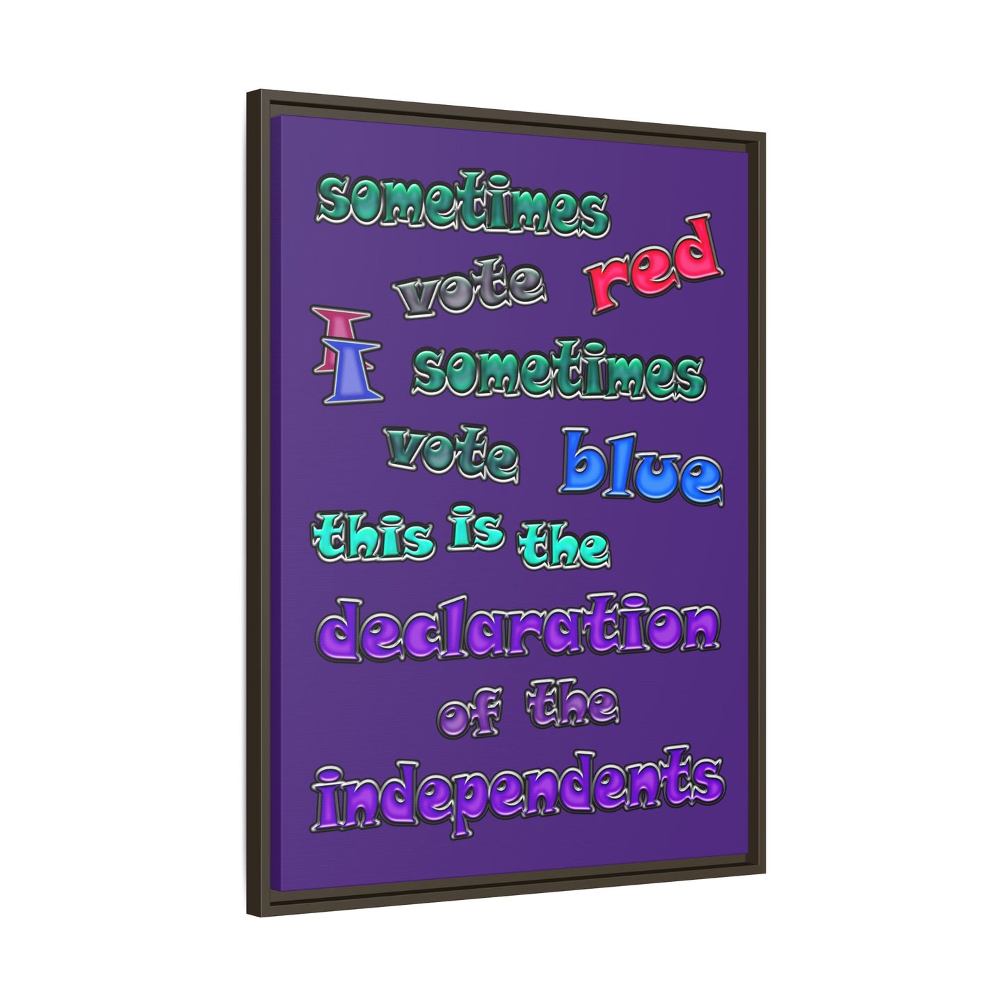 declaration of the independents - framed canvas art (purple)