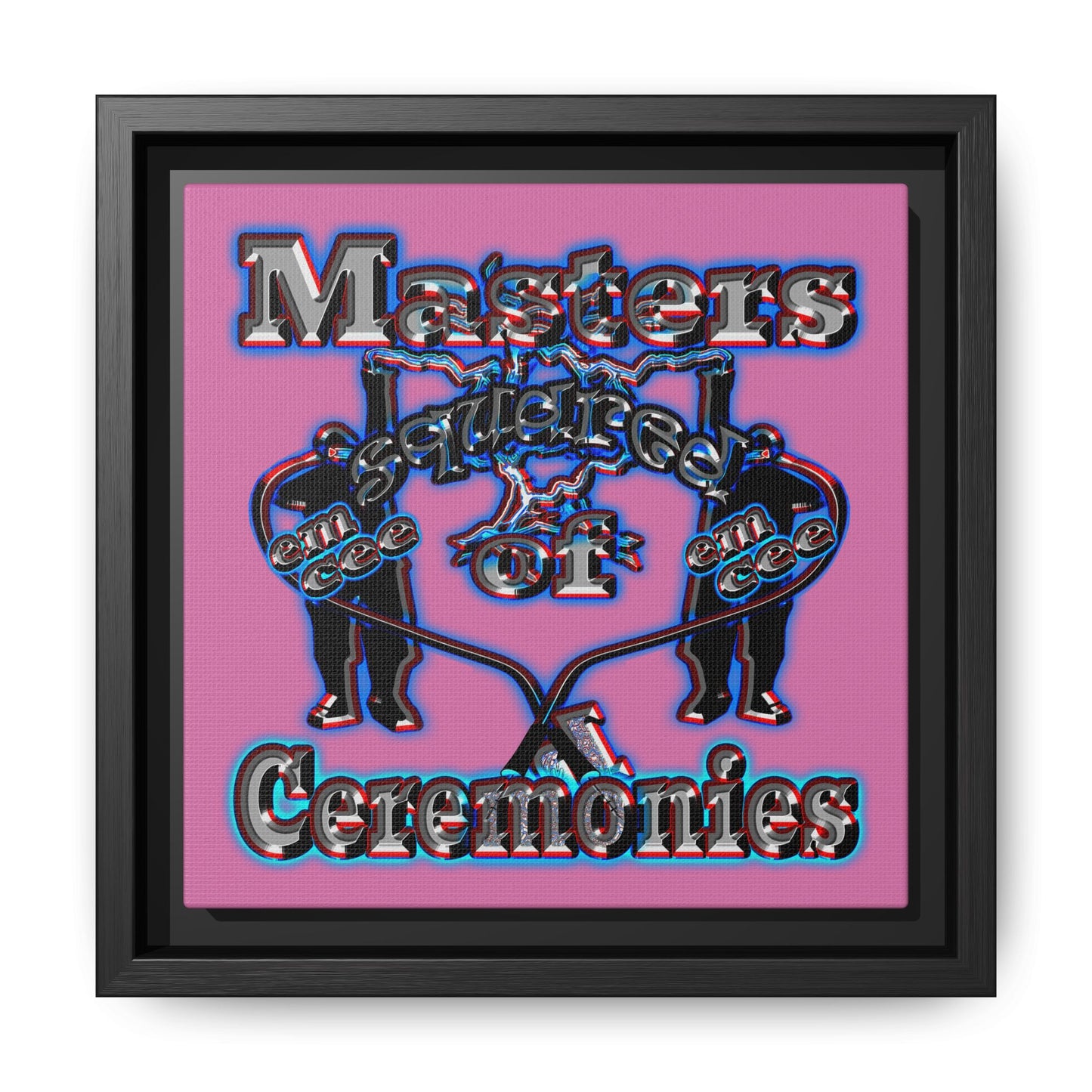 em cee squared - framed canvas art (light pink)