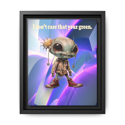 I don't care that your green - framed canvas art (grey-pink wave)