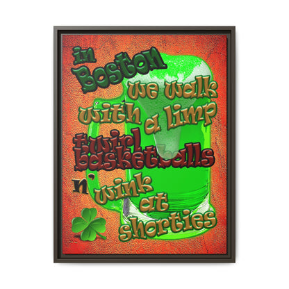 celtics logo - framed canvas art (burnt orange)