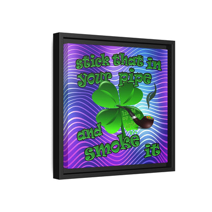 stick that in your pipe and smoke it - framed canvas art (purple wave)
