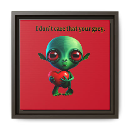 I don't care that your grey - framed canvas art (dark red)