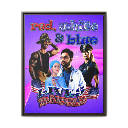 rw&b lives matter - framed canvas art (purple-pink wave)