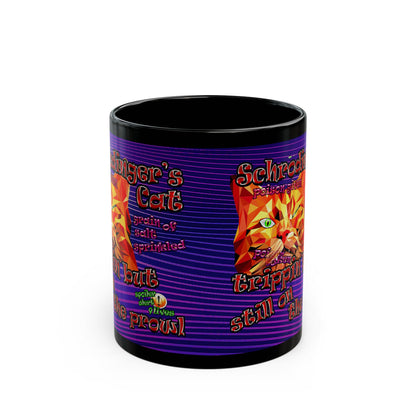 schrodinger's cat - Black Mug (purple wave)